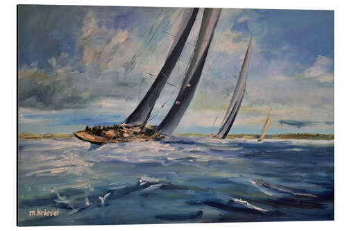 Aluminium print Three yachts
