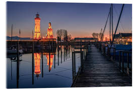 Tableau en verre acrylique Sunset in Lindau on Lake Constance - Achim Thomae