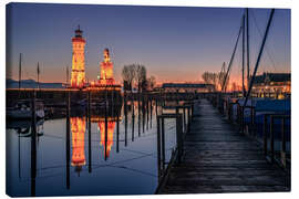 Canvas print Sunset in Lindau on Lake Constance - Achim Thomae