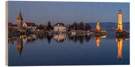 Tableau en bois New lighthouse Lindau on Lake Constance - Achim Thomae