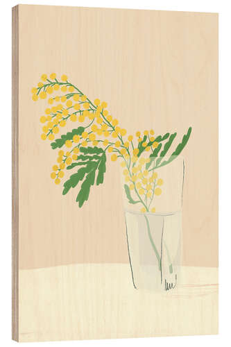 Wood print Mimosa