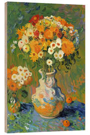 Quadro de madeira Orange Flowers - Mariusz Flont