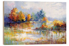 Obraz na drewnie A Moment in the Autumn Glow - Leon Devenice