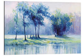 Aluminium print Serene trees by a reflective river - Leon Devenice