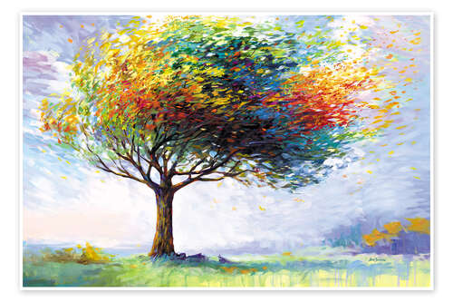 Poster Tree of Happiness in the winds of life