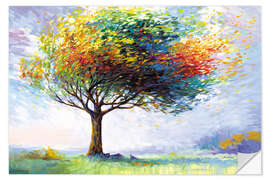 Wandsticker Baum des Glücks in den Winden des Lebens