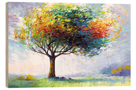 Wood print Tree of Happiness in the winds of life - Leon Devenice