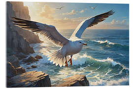 Akrylglastavla Seagull on the coast - Jörg Gamroth