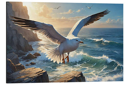 Cuadro de aluminio Seagull on the coast