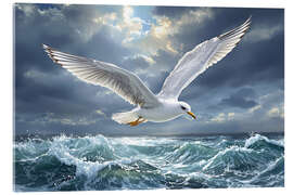 Akrylbillede Seagull over the sea
