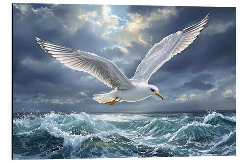 Cuadro de aluminio Seagull over the sea
