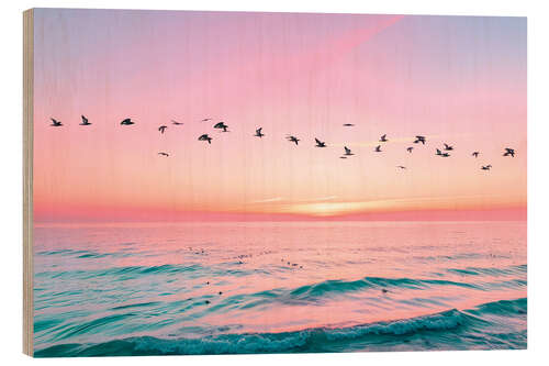 Hout print Flying Formation