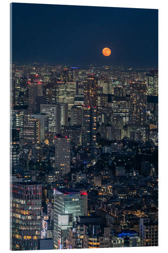 Acrylic print Full moon over Tokyo