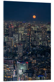Acrylic print Full moon over Tokyo - Andreas Wonisch