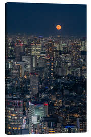 Canvas print Full moon over Tokyo - Andreas Wonisch