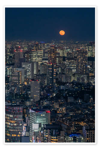 Poster Vollmond über Tokio
