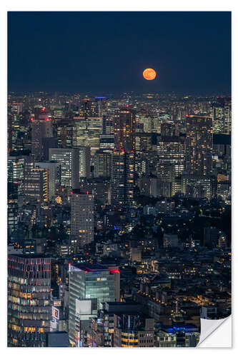 Wall sticker Full moon over Tokyo