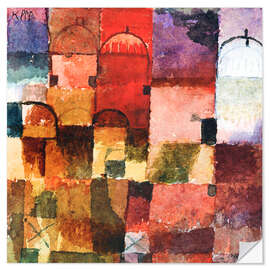 Sticker mural Red and White Domes, 1914/15 - Paul Klee