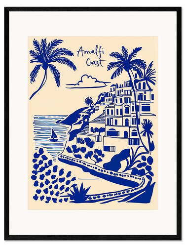 Framed art print Blue Amalfi Coast