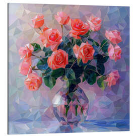 Alubild Scharlachrosen in einer Glasvase - Maria Tuzhilkina