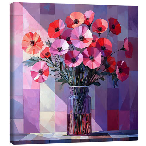 Tableau sur toile Red poppies in a vase