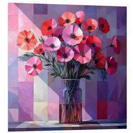 Cuadro de PVC Red poppies in a vase