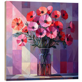 Obraz na drewnie Red poppies in a vase