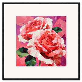 Gerahmter Kunstdruck Kristallrosen
