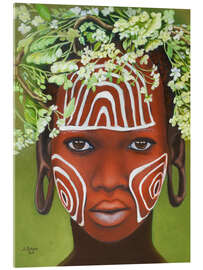 Acrylic print African beauty with headdress