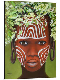 Alumiinitaulu African beauty with headdress