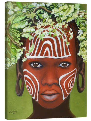 Tableau sur toile African beauty with headdress