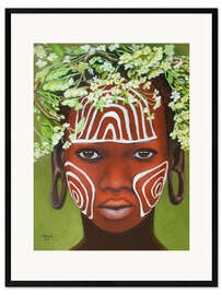 Impresión de arte enmarcada African beauty with headdress