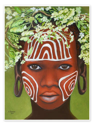 Plakat African beauty with headdress