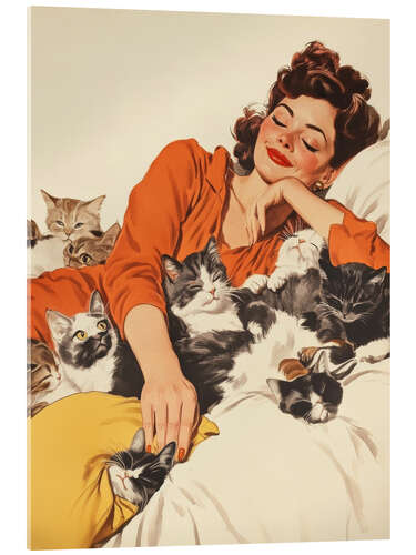 Akryylilasitaulu Sleeping with Kitties