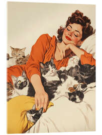 Akryylilasitaulu Sleeping with Kitties