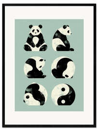 Ingelijste kunstdruk Yin Yang Panda