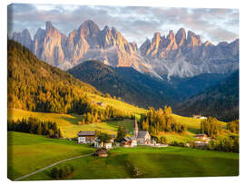 Canvastavla Sunset in the Dolomites - Nils Steiner