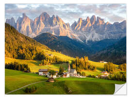 Wandsticker Sonnenuntergang in den Dolomiten