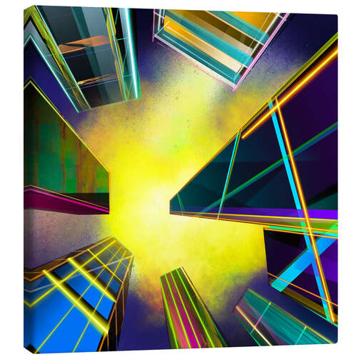 Canvas print Skyscrapers and starry sky