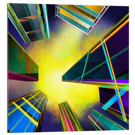 Cuadro de plexi-alu Skyscrapers and starry sky - Steffen Schuster