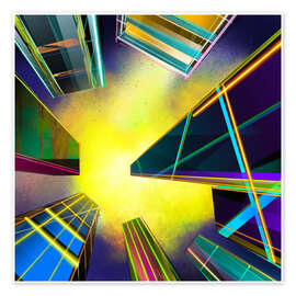 Wall print Skyscrapers and starry sky - Steffen Schuster