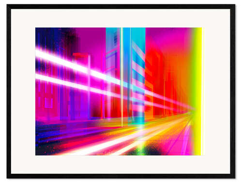 Plakat artystyczny premium w ramie Big city at night