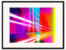 Plakat artystyczny premium w ramie Big city at night