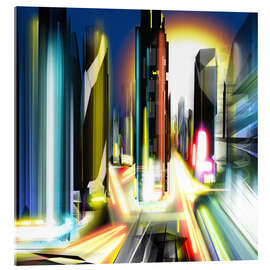 Tableau en verre acrylique Modern architecture at night - Steffen Schuster