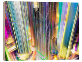 Cuadro de madera Skyscrapers at night - Steffen Schuster