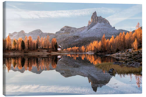 Lienzo Golden autumn in the Dolomites