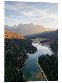 Acrylic print Sunset at Lake Misurina in the Dolomites - Andreas Wonisch