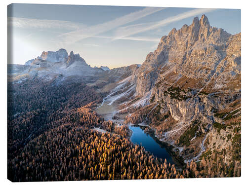 Canvas print Sunrise in the autumnal Dolomites