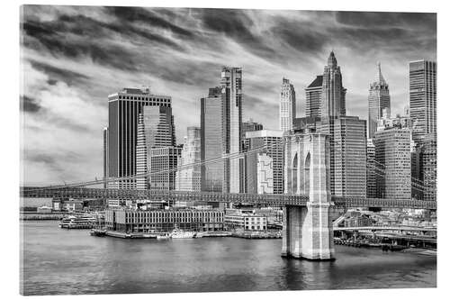 Akrylbilde Brooklyn Bridge with Pier 17 and South Street Seaport