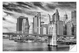 Wandsticker Brooklyn Bridge mit Pier 17 und South Street Seaport